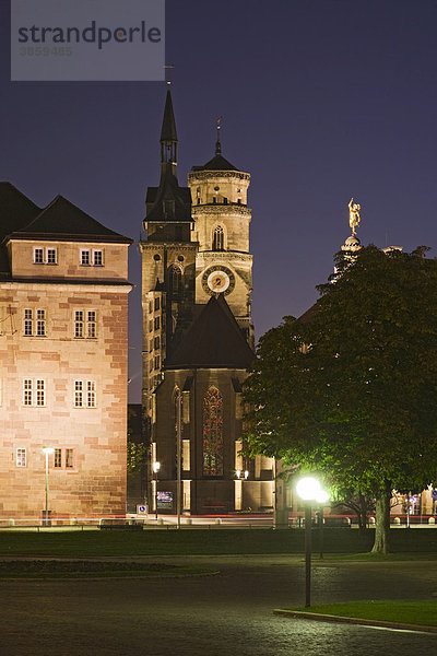Stiftskirche und Altes Schloss  Stuttgart  Baden-Württemberg  Deutschland  Europa