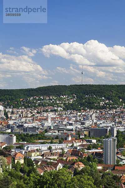 Aussicht vom Bismarckturm auf Stuttgart  Baden-Württemberg  Deutschland  Europa