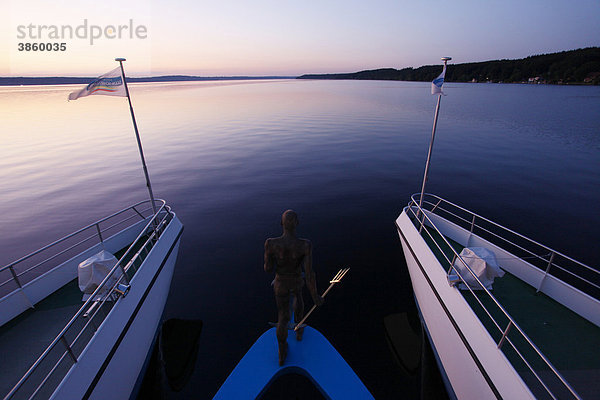 Ausflugsdampfer  Abendstimmung  Starnberger See  Bayern  Deutschland  Europa