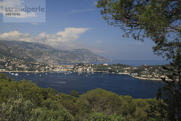 Bucht von Villefranche  gesehen von Mont Boron  DÈpartement Alpes Maritimes  RÈgion Provence Alpes CÙte d'Azur  Frankreich  Europa