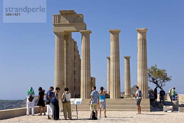 Akropolis von Lindos  Insel Rhodos  Dodekanes  Griechenland  Südeuropa  Europa