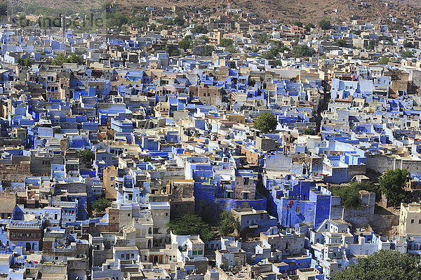 Brahmapuri  blaue Stadt  Brahmanenstadt  Stadtteil von Jodhpur  Jodhpur  Rajasthan  Indien  Asien