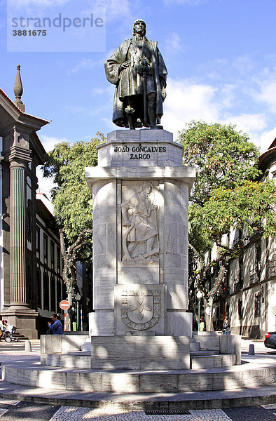 Denkmal Joao Goncalves Zarco  Monumento Zarco  Entdecker der Insel  Funchal  Madeira  Portugal