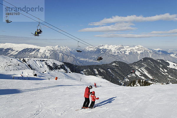 Skigebiet Spieljoch bei Fügen  Zillertal  Tirol  Österreich  Europa
