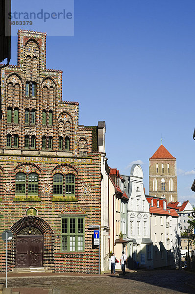 Mittelalterliches Backsteinhaus  Altstadt  Hansestadt Rostock  Mecklenburg-Vorpommern  Deutschland  Europa