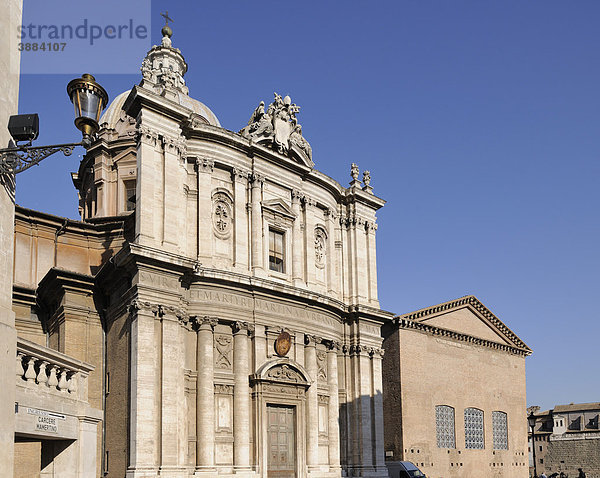 Fassade der Kirche Santi Luca e Martina  Rom  Italien  Europa