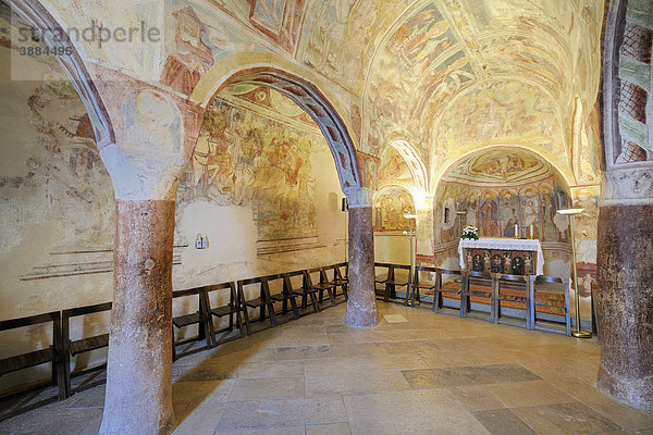 Fresken in der romanischen Dreifaltigkeitskirche  Hrastovlje  Cristoglie  Slowenien  Europa