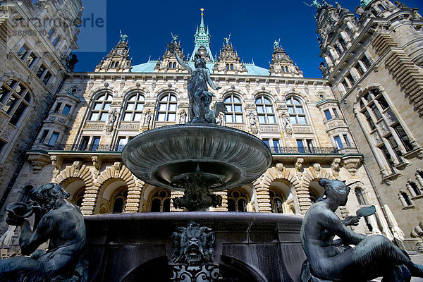 Der Innenhof des Hamburger Rathauses  Hamburg  Deutschland  Europa