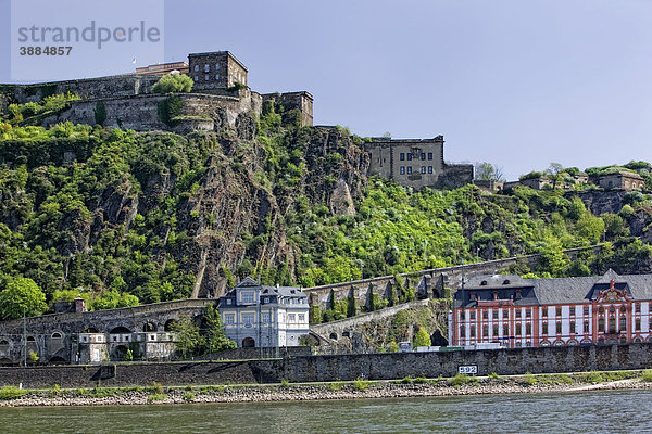Die Festung Ehrenbreitstein am Rhein  Koblenz  Rheinland-Pfalz  Deutschland  Europa