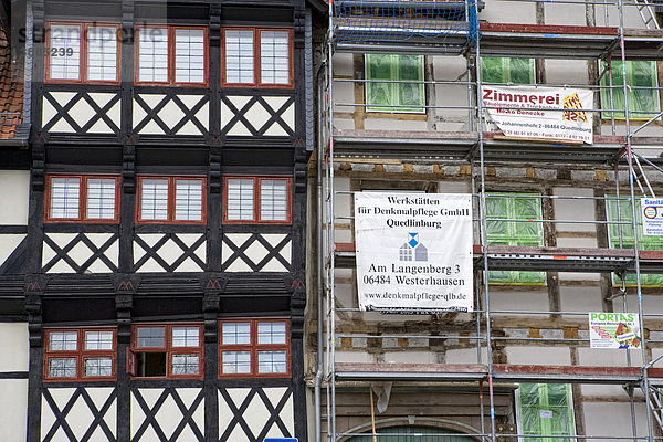 Hausfassaden in Wolfenbüttel  Niedersachsen  Deutschland  Europa