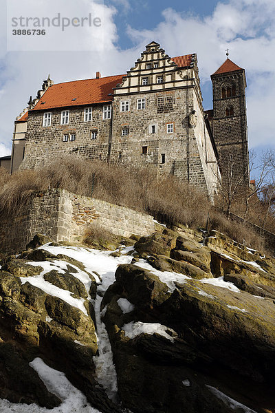 Schloss und Stiftskriche St. Servatii  Schlossberg  Quedlinburg  Harz  Sachsen-Anhalt  Deutschland  Europa