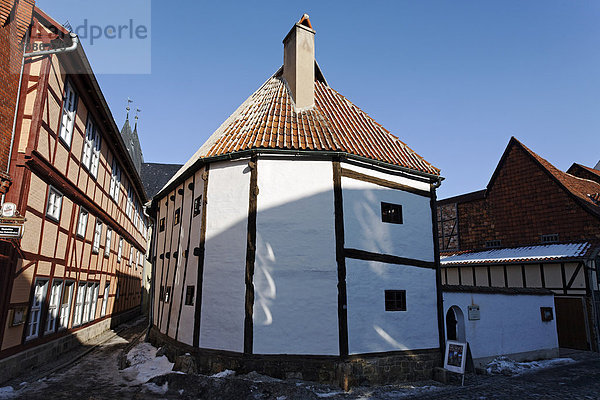 Fachwerkmuseum Ständerbau im Word  historische Altstadt  Quedlinburg  Harz  Sachsen-Anhalt  Deutschland  Europa