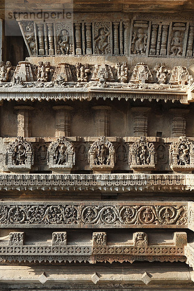 Reliefs an der Außenwand des Chennakesava Tempels  Keshava-Tempel  Hoysala-Stil  Belur  Karnataka  Südindien  Indien  Südasien  Asien