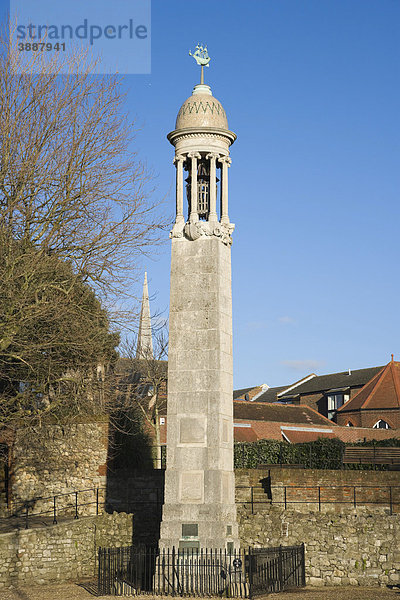 The Mayflower Memorial Denkmal  Town Quay  Southampton  Hampshire  England  Vereinigtes Königreich  Europa