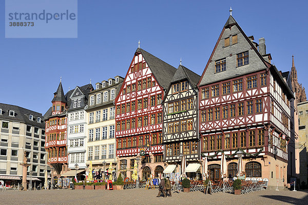 Rekonstruktion der historischen Fachwerkbauten auf dem Römerberg oder Samstagsberg  Frankfurt am Main  Hessen  Deutschland  Europa