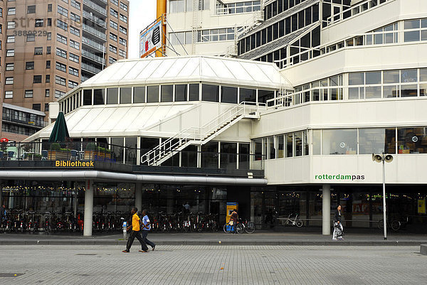 Moderne Architektur  Bibliothek Rotterdam  Bücherei zwischen Hoogstraat und Blaak  Zuid-Holland  Süd-Holland  Niederlande  Europa