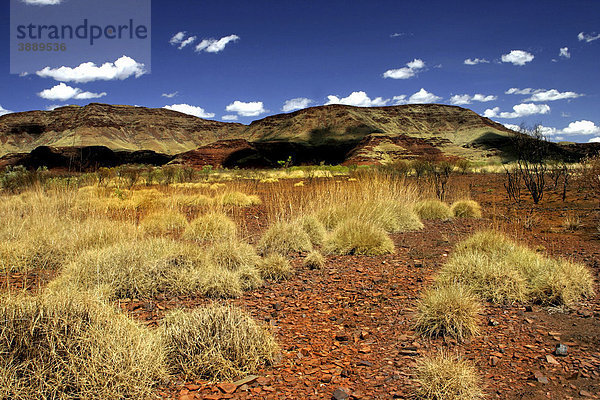 Rote australische Outback Landschaft  Hamersley Gebirgskette  Pilbara  Nordwest-Australien