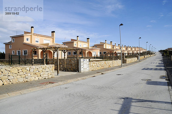 Reihenhäuser  Straße  Wohnsiedlung  Gata de Gorgos  Javea  Costa Blanca  Provinz Alicante  Spanien  Europa