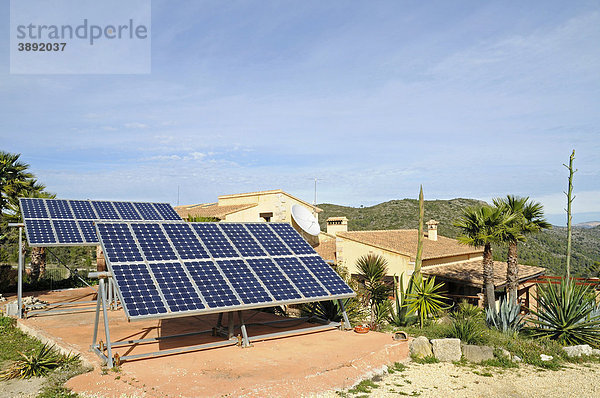 Photovoltaik  Solar Anlage  Haus  Wohnhaus  Costa Blanca  Provinz Alicante  Spanien  Europa