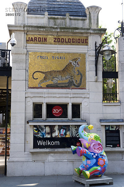 Eingang zum Zoo  Antwerpen  Flandern  Belgien  Europa