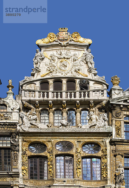 Fassade und Giebel  Gildehaus am Grote Markt  Grand Place  Brüssel  Belgien  Europa