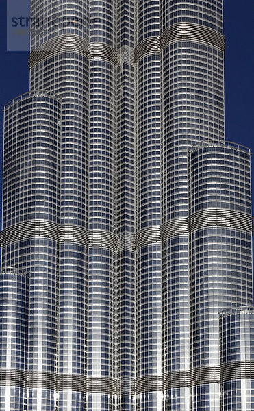 Detail von Burdsch Chalifa  Burdj Kalifa  Burj Khalifa  Dubai Stadt  Vereinigte Arabische Emirate  Asien