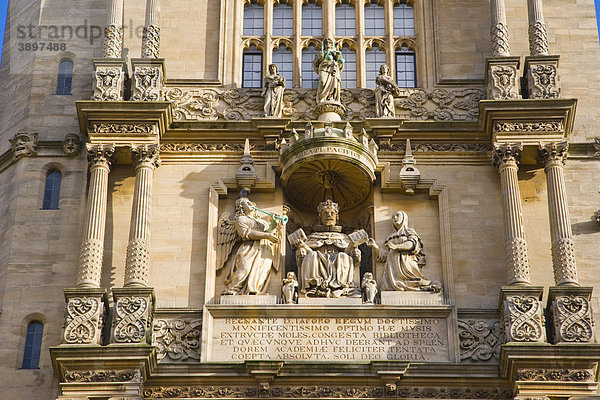 Detail des Tower of the Five Orders Turms  Bodelian Library Universitätsbibliothek  Oxford  Oxfordshire  England  Vereinigtes Königreich  Europa
