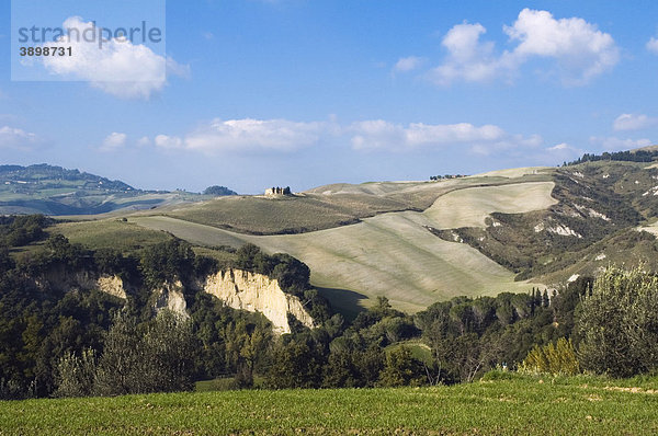 Hügellandschaft  Volterra-Mazzola  Toskana  Italien  Europa