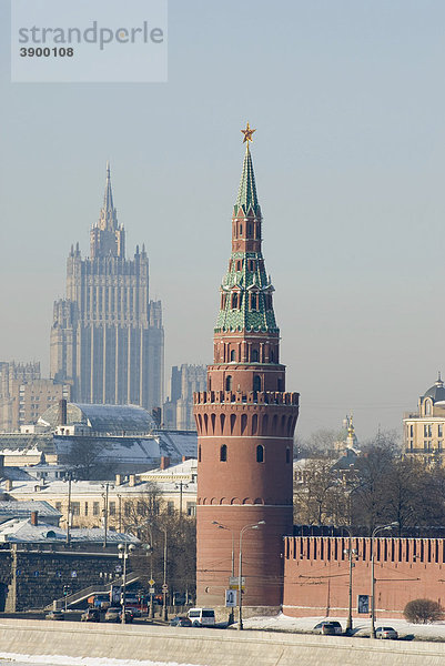 Turm des Kreml  Moskau  Russland