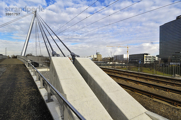 Schrägseilbrücke  Am Münchner Tor  für Tram 23  München  Bayern  Deutschland  Europa
