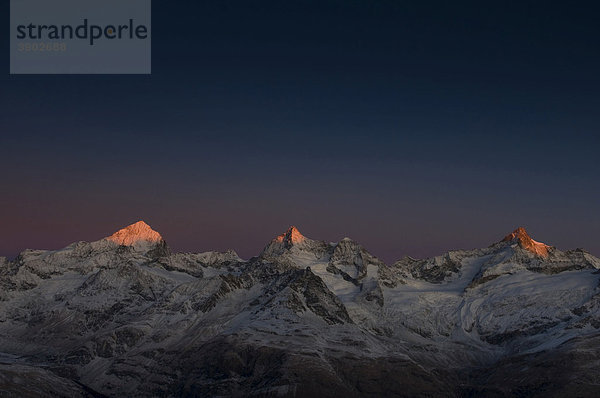 Blick vom Gornergrat  Zermatt  Schweiz  Europa