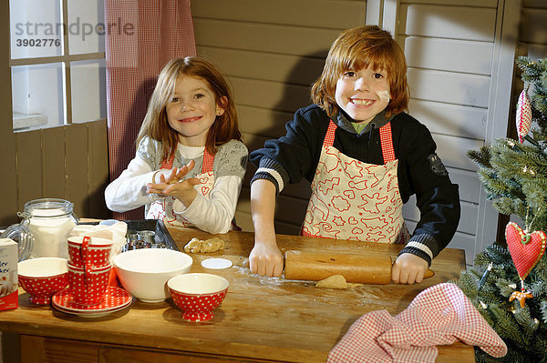 Christmas bakery  children baking