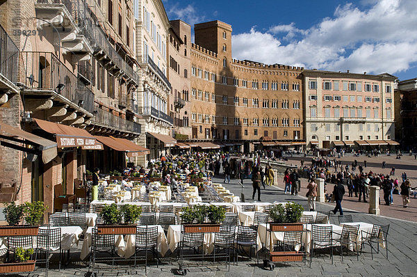Piazza del Campo  Siena  UNESCO-Weltkulturerbe  Toskana  Italien  Europa
