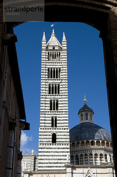 Dom Duomo Santa Maria Assunta  Campanile  Siena  UNESCO-Weltkulturerbe  Toskana  Italien  Europa