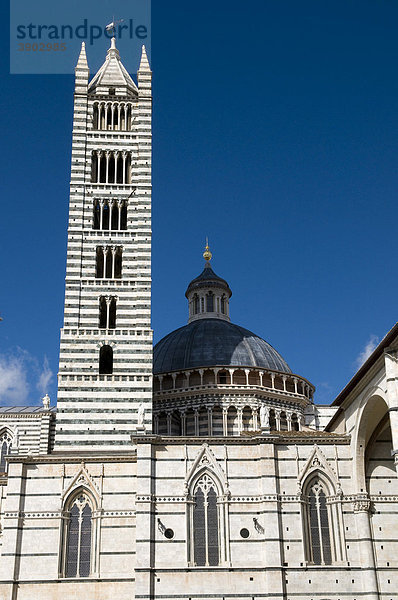 Dom Duomo Santa Maria Assunta  Campanile  Siena  UNESCO-Weltkulturerbe  Toskana  Italien  Europa