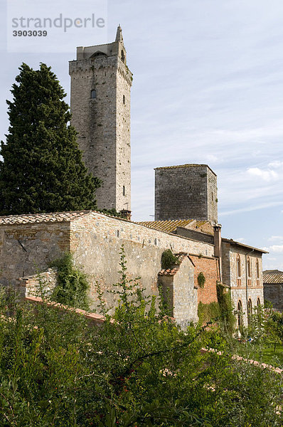 Wohntürme und Geschlechtertürme  San Gimignano  UNESCO-Weltkulturerbe  Toskana  Italien  Europa