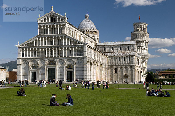 Dom Duomo Santa Maria Assunta und Campanile Schiefer Turm  UNESCO-Weltkulturerbe  Pisa  Toskana  Italien  Europa