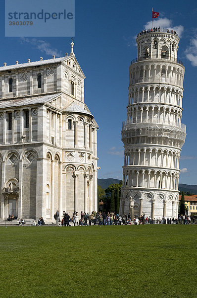 Dom Duomo Santa Maria Assunta und Campanile Schiefer Turm  UNESCO-Weltkulturerbe  Pisa  Toskana  Italien  Europa
