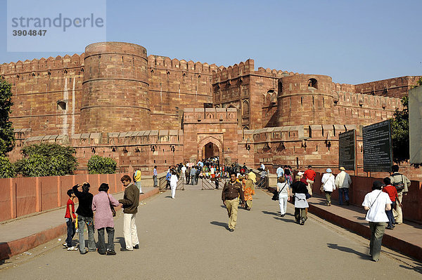 Rotes Fort  Agra  Uttar Pradesh  Nordindien  Indien  Südasien  Asien