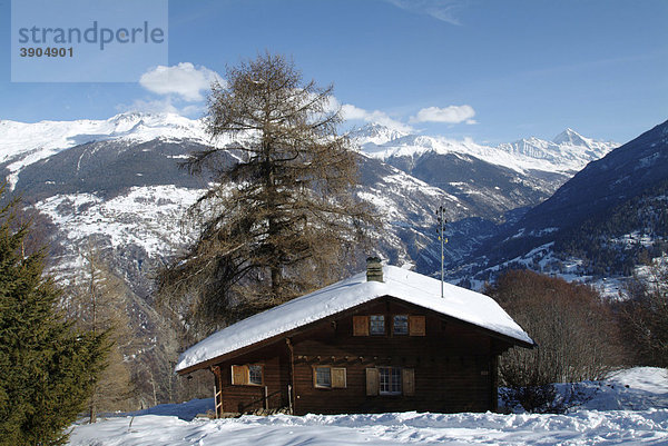 Chalet im Wallis  Les Masses  Heremence  Val d'Heremence  District d'Herens  Bezirk Herens  Ering  Wallis  Le Valais  Schweiz  Alpen  Europa