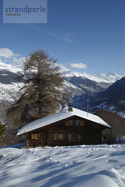 Chalet im Wallis  Les Masses  Heremence  Val d'Heremence  District d'Herens  Bezirk Herens  Ering  Wallis  Le Valais  Schweiz  Alpen  Europa