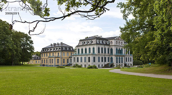 Lust- und Jagdschloss Wilhelmsthal des Landgrafen von Hessen-Kassel im Stil des Rokoko  Schlosspark  Calden  Hessen  Deutschland  Europa