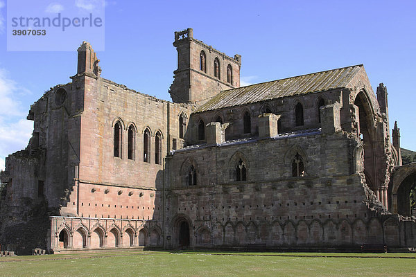 Ruine Zisterzienserkloster Melrose  Scottish Borders  Schottland  Großbritannien  Europa