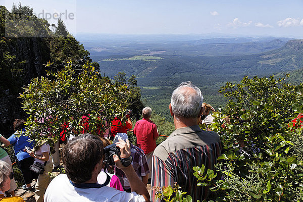 Touristen schauen auf das God's Window  Mupamalanga Provinz  Südafrika