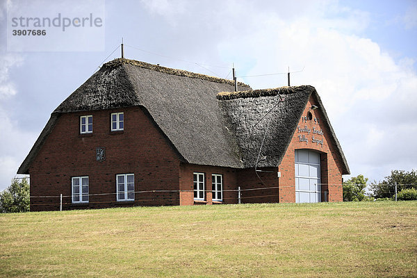 Ketelswarf  reetgedeckte Feuerwache  gebaut 1997  auf der Hallig Langeneß  Schleswig-Holstein  Deutschland  Europa