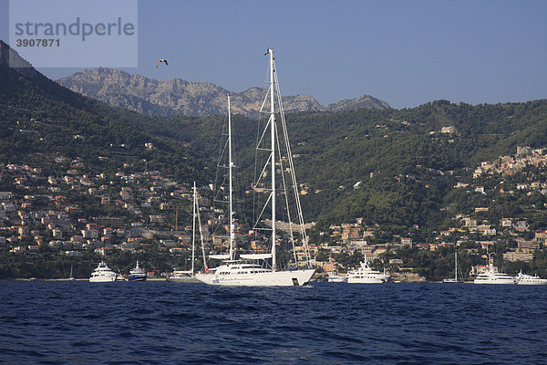 Yachten während der Monaco Yacht Show vor Roquebrune Cap Martin  DÈpartement Alpes Maritimes  RÈgion Provence Alpes CÙte d'Azur  Frankreich  Europa