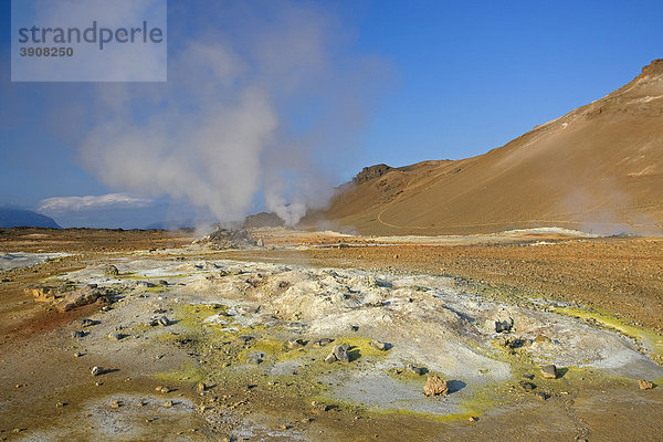 Solfatare im Geothermalgebiet Namafjall am Myvatn auf Island  Europa