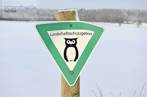 Schild Landschaftsschutzgebiet  Winter