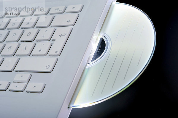 Daten-CD in einem Notebook