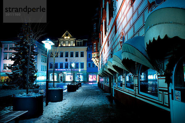 Marktplatz bei Nacht  Coburg  Oberfranken  Bayern  Deutschland  Europa